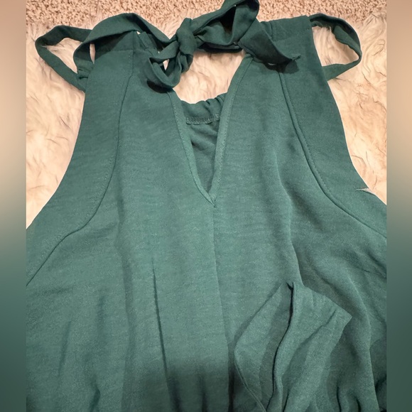 🌲White Birch Emerald Green Tiered Halter Neck Jumpsuit🌲 - Picture 6 of 6